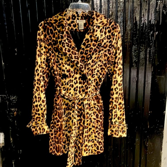 Vertigo Paris Jackets & Blazers - Leopard Print Belted Trench Coat
